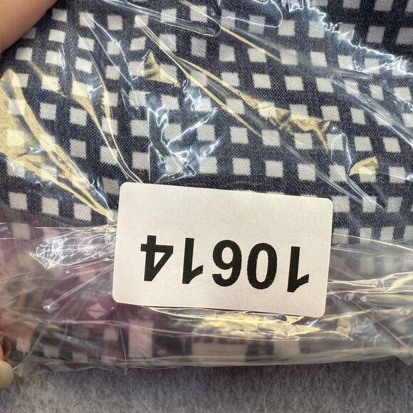 J Crew Shirt Womens Small Dark Blue Check Deep V Neck Office Professional - Picture 9 of 9